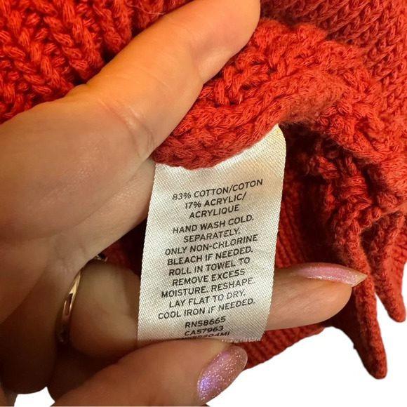 Caslon Colorblock Marled Crewneck Cable Knit Sweater size Medium - Picture 5 of 5